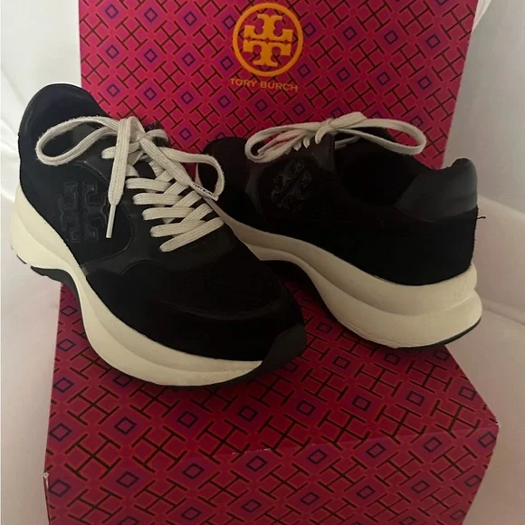 Tory Burch women’s Kick Trainer Sneakers Size 7.5 - Picture 1 of 12